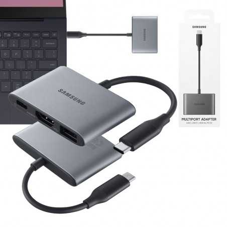 Samsung Adattatore Multiporte EE-P3200BJEG Porta USB 3.1 e HDMI + USB-C | Nero Gray