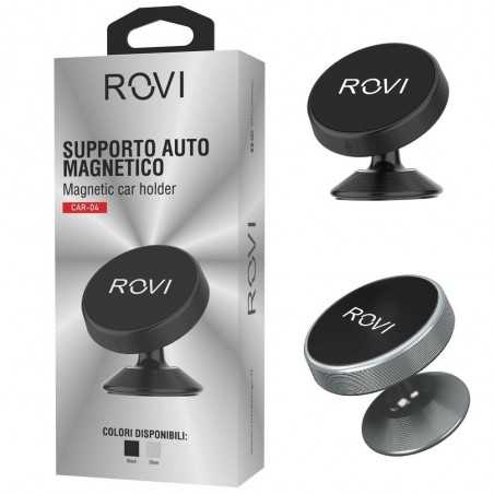 ROVI Supporto da Auto con Ventosa CAR04 Suction | Nero - Silver