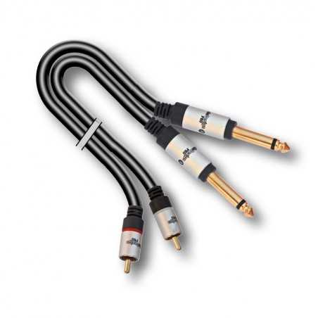 AUDIODESIGN PRO Cavo Adattatore X-PRO da 2 RCA M a 2 Jack 6,3 Mono da 3 mt